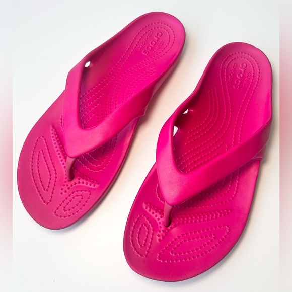 CROCS Kadee II Flip Flop Sandals Women’s Size 10 Pink EUC - Picture 1 of 7